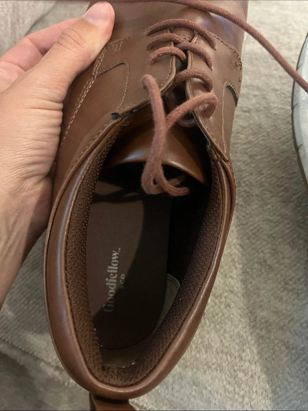 Goodfellow Brown Faux Leather Lace Up Shoes